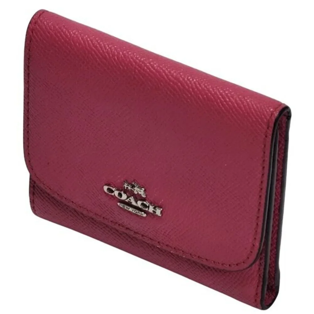 Coach Crossgrain Leather Small Wallet Pink